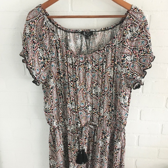 1X Lilly Morgan Boho Dress Midi Paisley Off-the-Shoulder - Picture 2 of 11